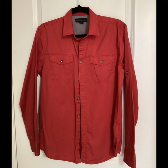 Young Mens Calvin Klein Cotton Shirt - Picture 1 of 5
